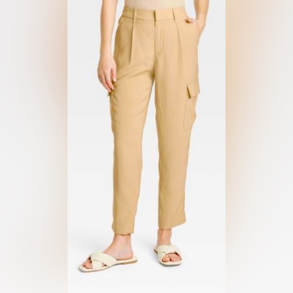 Women's Tapered Ankle Cargo Pants - A New Day™ Size:6  Color:Khaki